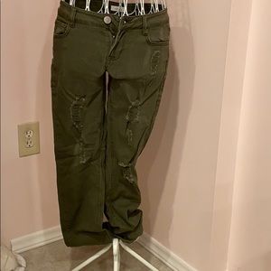 Army green jeans